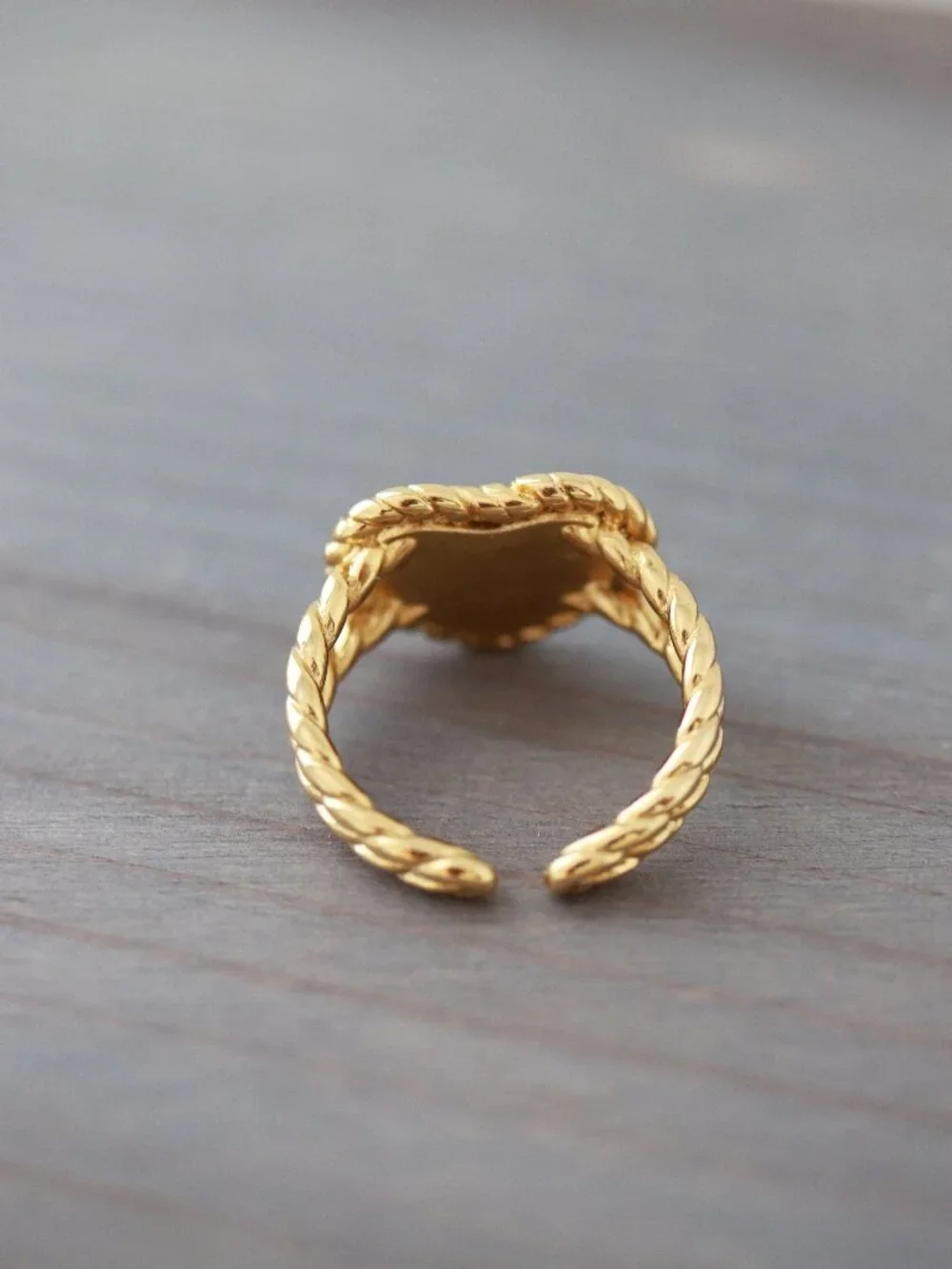 Heart Shape Cuff Ring 18k Gold Plated Stainless Steel